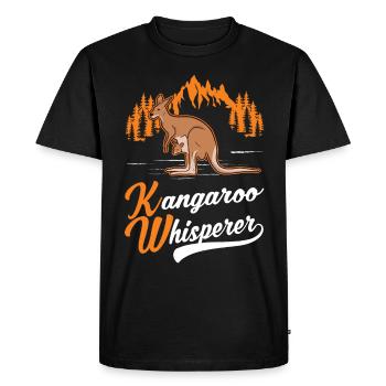 Kangourou Chuchoteur Australie Kangourou - T-shirt Premium bio Homme - noir - Devant - Nico (187cm)