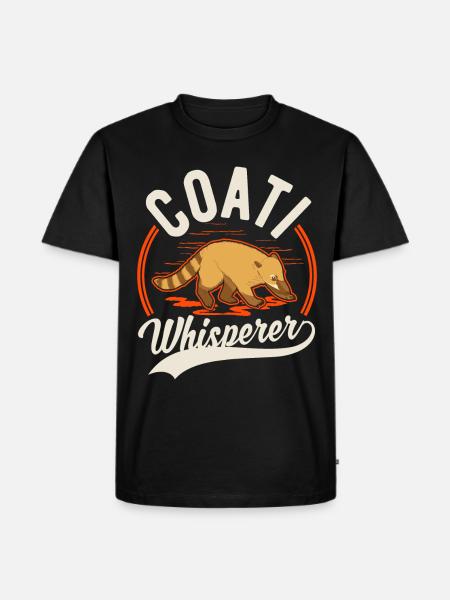 Nasenbär Flüsterer Rüsselbär Coati - Männer Premium Bio T-Shirt - Schwarz