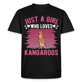 Australian Kangaroo Girl Kangaroo - Men's Premium Organic T-Shirt - black - Front - Nico (187cm)