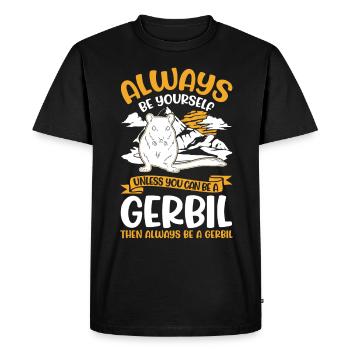 Gerbil Gift Racing Rat Gerbil - Men's Premium Organic T-Shirt - black - Front - Nico (187cm)