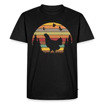 Poulet Rétro Poulet Vintage - T-shirt Premium bio Homme - noir - Devant - Nico (187cm)