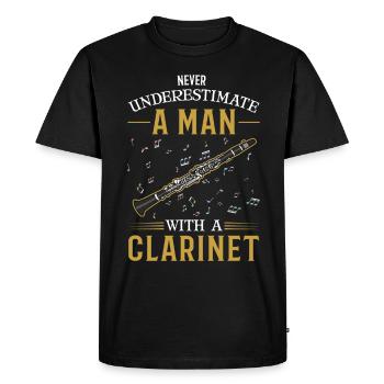 Clarinettes Homme Clarinettiste Clarinettiste - T-shirt Premium bio Homme - noir - Devant - Nico (187cm)