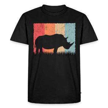 Nashorn Retro Rhino Vintage - Men's Premium Organic T-Shirt - black - Front - Nico (187cm)