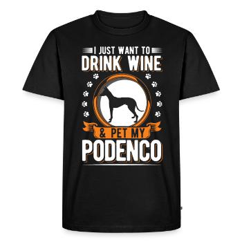 Podenco & Vin Lévrier Espagnol Ibiza Hound - T-shirt Premium bio Homme - noir - Devant - Nico (187cm)