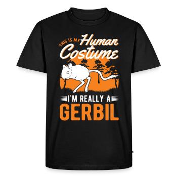 Gerbille Costume Humain Rennmaus - T-shirt Premium bio Homme - noir - Devant - Nico (187cm)
