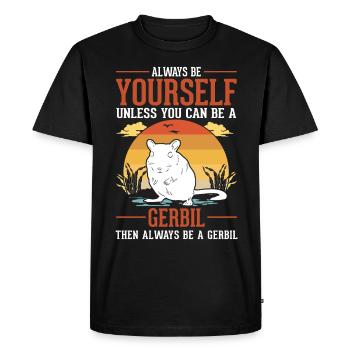 Gerbil Gift Racing Rat Gerbil - Men's Premium Organic T-Shirt - black - Front - Nico (187cm)