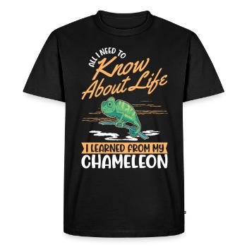 Caméléon Cadeau Caméléon - T-shirt Premium bio Homme - noir - Devant - Nico (187cm)