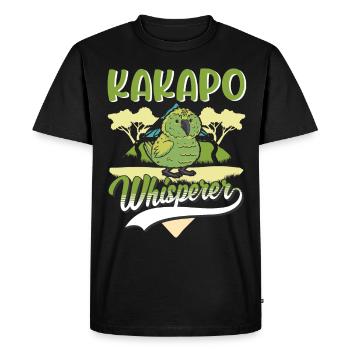 Kakapo Whisperer Night Parrot - Men's Premium Organic T-Shirt - black - Front - Nico (187cm)