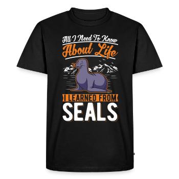 seal, sea lion, seal - Men's Premium Organic T-Shirt - black - Front - Nico (187cm)