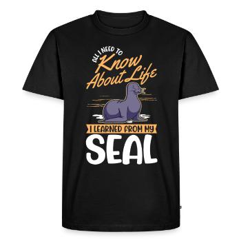 Seal Gift Seal Sea Lion - Men's Premium Organic T-Shirt - black - Front - Nico (187cm)