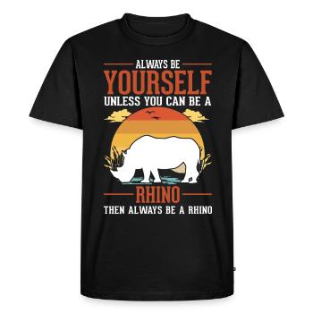Rhinocéros Rhinocéros Rhinocéros - T-shirt Premium bio Homme - noir - Devant - Nico (187cm)