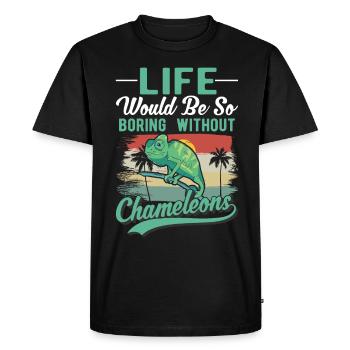 Caméléon Cadeau Caméléon - T-shirt Premium bio Homme - noir - Devant - Nico (187cm)