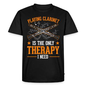 Clarinettiste Thérapie Clarinettiste - T-shirt Premium bio Homme - noir - Devant - Nico (187cm)