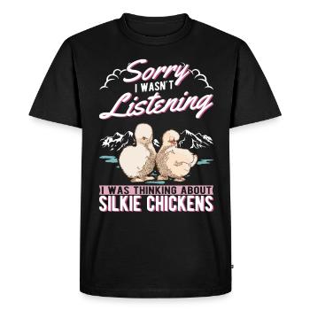 Silk Chicken Cadeau Silkie Chicken Silkie Chicken - T-shirt Premium bio Homme - noir - Devant - Nico (187cm)