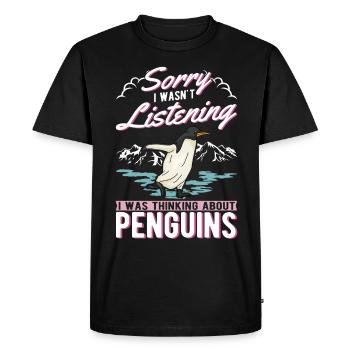 Pingouin Manchot Empereur Pingouin Manchot aux yeux jaunes - T-shirt Premium bio Homme - noir - Devant - Nico (187cm)