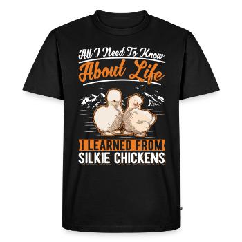 Poulet en soie Poulet Silkie - T-shirt Premium bio Homme - noir - Devant - Nico (187cm)