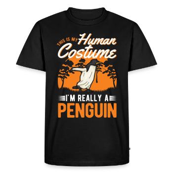 Pinguin Human Costume Penguin - Men's Premium Organic T-Shirt - black - Front - Nico (187cm)