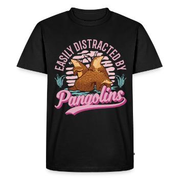 Easily distracted by Pangolins - Men's Premium Organic T-Shirt - black - Front - Nico (187cm)