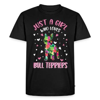 Bull Terrier Fille Miniature Bull Terrier - T-shirt Premium bio Homme - noir - Devant - Nico (187cm)