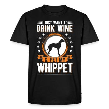 Whippet et lévrier - T-shirt Premium bio Homme - noir - Devant - Nico (187cm)