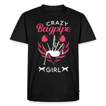 Fille de cornemuse folle - T-shirt Premium bio Homme - noir - Devant - Nico (187cm)