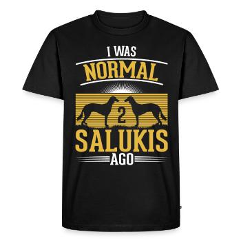 Saluki Chien Lévrier Perse - T-shirt Premium bio Homme - noir - Devant - Nico (187cm)