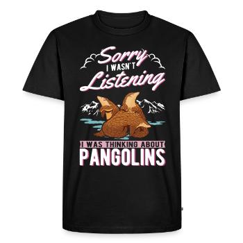 Pangolin Gift Pangolin - Men's Premium Organic T-Shirt - black - Front - Nico (187cm)