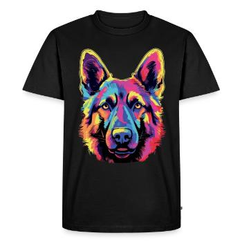 Couleur du berger allemand - T-shirt Premium bio Homme - noir - Devant - Nico (187cm)