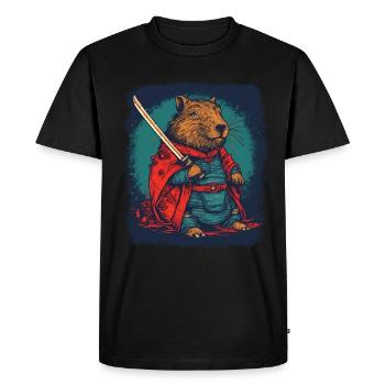 Capybara Samouraï Capybara - T-shirt Premium bio Homme - noir - Devant - Nico (187cm)