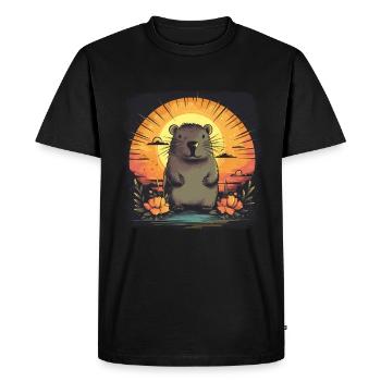 Capybara Cadeau Capybara - T-shirt Premium bio Homme - noir - Devant - Nico (187cm)