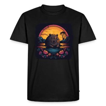 Capybara Cadeau Capybara - T-shirt Premium bio Homme - noir - Devant - Nico (187cm)
