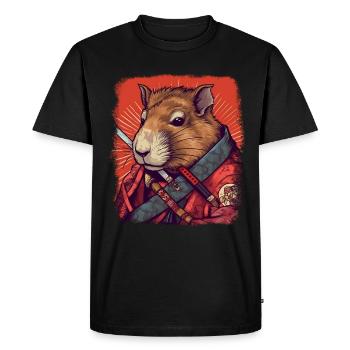 Capybara Samurai Wasserschwein - T-shirt Premium bio Homme - noir - Devant - Nico (187cm)