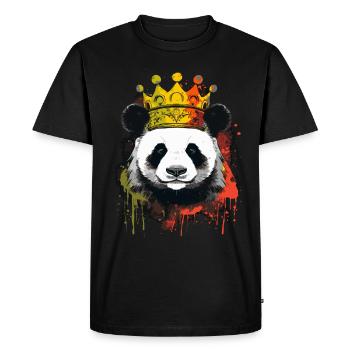 Panda With Crown - Men's Premium Organic T-Shirt - black - Front - Nico (187cm)