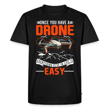 Drone Drone Pilot Quadcopter - Men's Premium Organic T-Shirt - black - Front - Nico (187cm)
