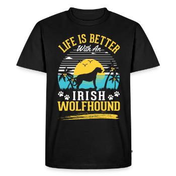Irischer Wolfshund Irish Wolfhound - T-shirt Premium bio Homme - noir - Devant - Nico (187cm)