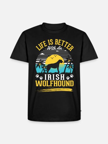 Irischer Wolfshund Irish Wolfhound - T-shirt Premium bio Homme - noir