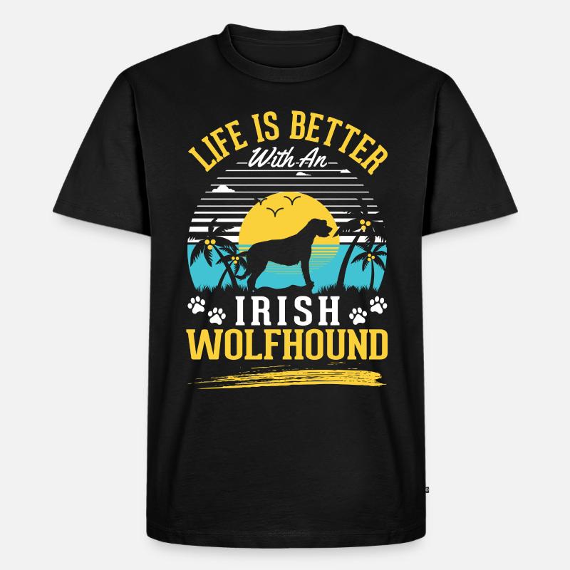 Irischer Wolfshund Irish Wolfhound - Männer Premium Bio T-Shirt - Schwarz