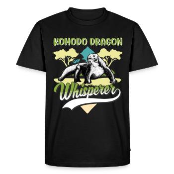 Komodo Dragon, Whisperer, Komodo Dragon Whisperer - Men's Premium Organic T-Shirt - black - Front - Nico (187cm)