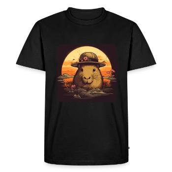 Capybara Cadeau Capybara - T-shirt Premium bio Homme - noir - Devant - Nico (187cm)