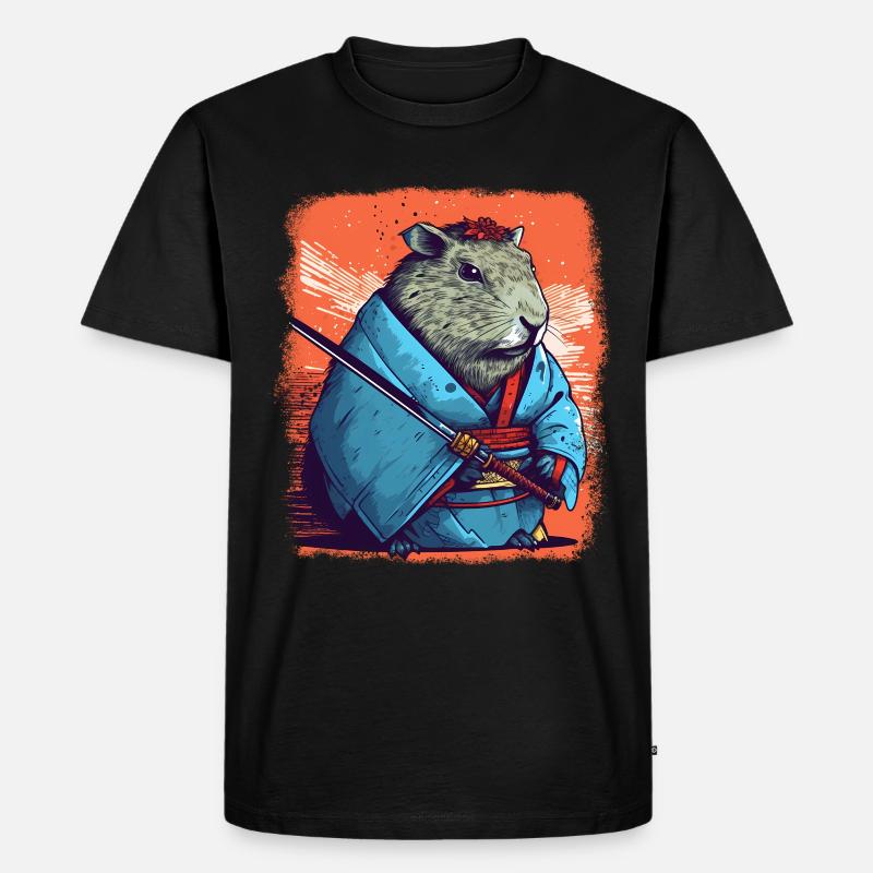 Capybara Samurai Wasserschwein - T-shirt Premium bio Homme - noir