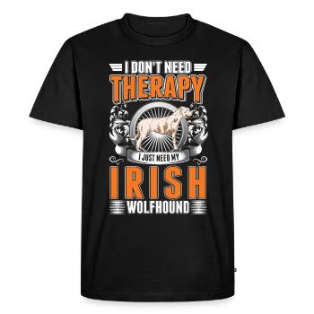 Irish Wolfhound Therapy Irish Wolfhound - Men's Premium Organic T-Shirt - black - Front - Nico (187cm)