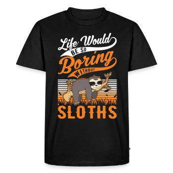 Sloth Gift Sloth - Men's Premium Organic T-Shirt - black - Front - Nico (187cm)