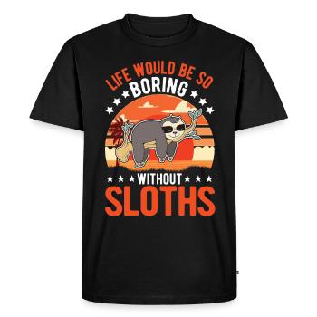 Sloth Gift Sloth - Men's Premium Organic T-Shirt - black - Front - Nico (187cm)