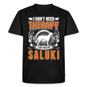 Saluki Thérapie Lévrier de Perse - T-shirt Premium bio Homme - noir - Devant - Nico (187cm)
