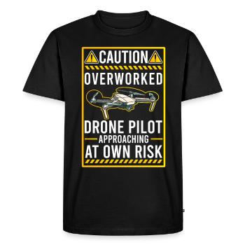 Attention: Revised Drone Pilot Drones - Men's Premium Organic T-Shirt - black - Front - Nico (187cm)