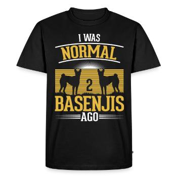 J’étais normal il y a 2 Basenjis - T-shirt Premium bio Homme - noir - Devant - Nico (187cm)