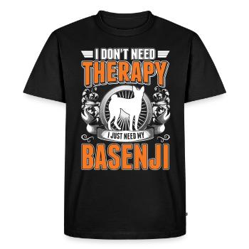 Thérapie Basenji - T-shirt Premium bio Homme - noir - Devant - Nico (187cm)