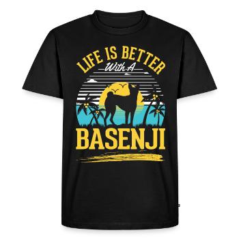 La vie est meilleure avec un Basenji - T-shirt Premium bio Homme - noir - Devant - Nico (187cm)