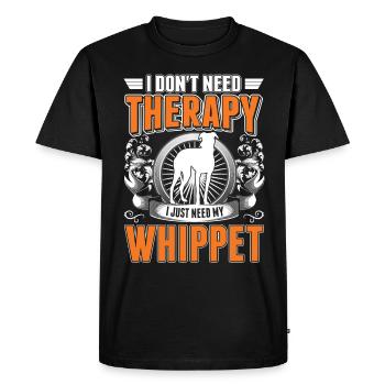 Whipet Dog Therapy Greyhound - Men's Premium Organic T-Shirt - black - Front - Nico (187cm)