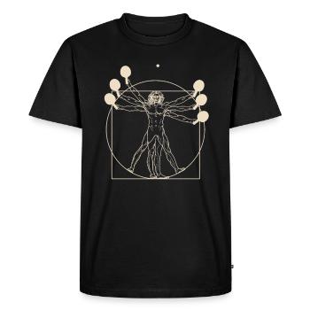 Vitruve Homme Ping-pong Tennis de table Ping-Pong - T-shirt Premium bio Homme - noir - Devant - Nico (187cm)